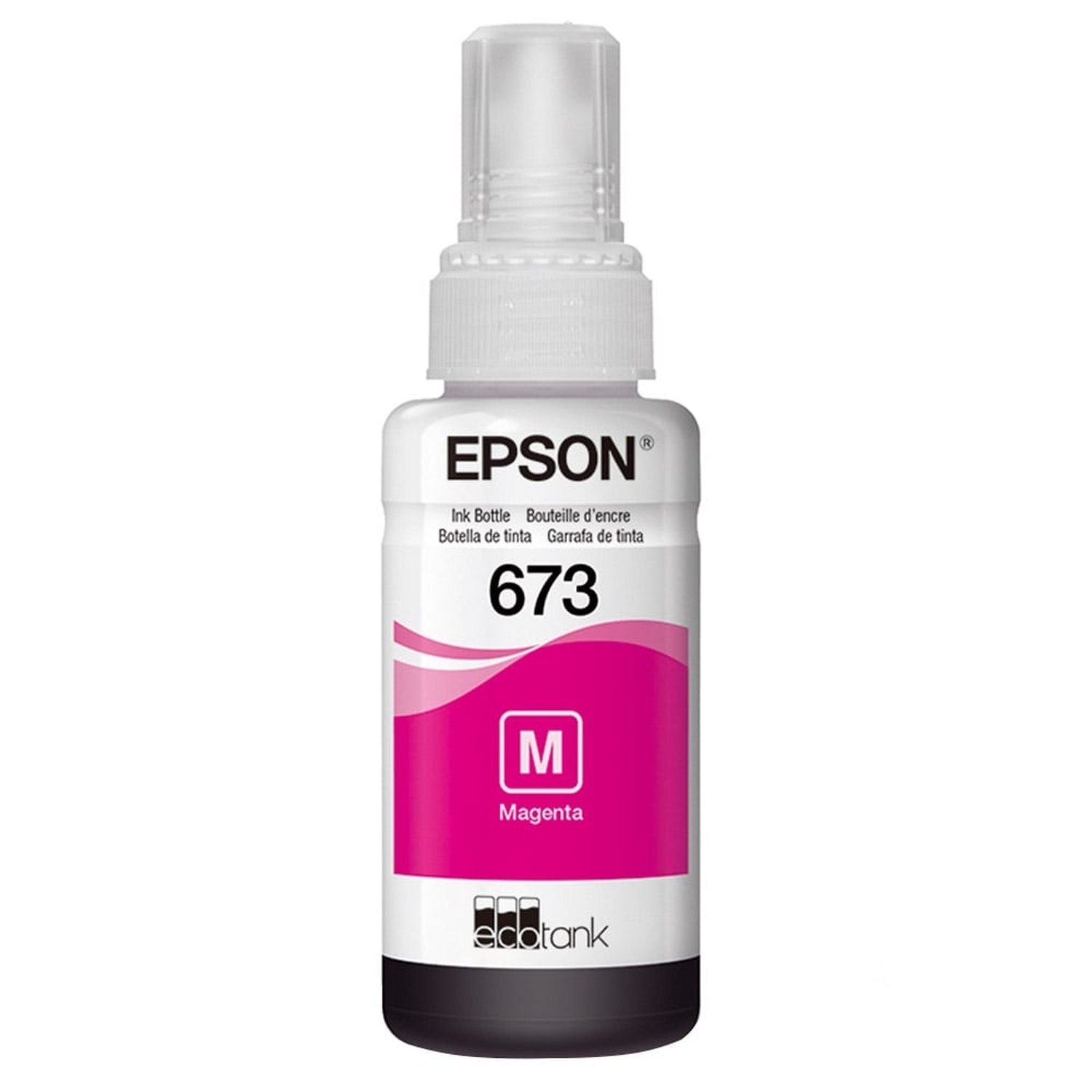 Garrafa de Tinta Original Epson EcoTank 673 T673320 Magenta para Impressoras L800, L805, L850, L1800