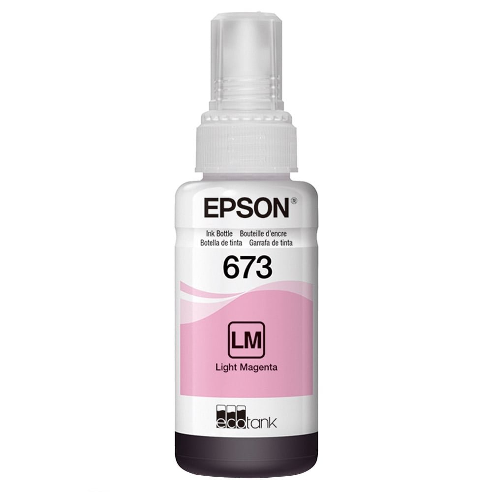 Garrafa de Tinta Original Epson EcoTank 673 T673320 Magenta Claro para Impressoras L800, L805, L850, L1800