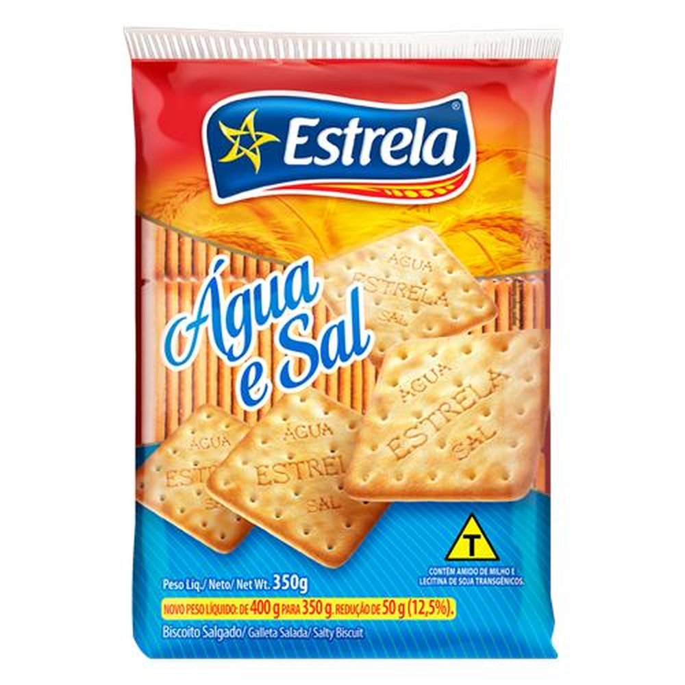 Biscoito Cream Cracker Estrela 350g Agua & Sal
