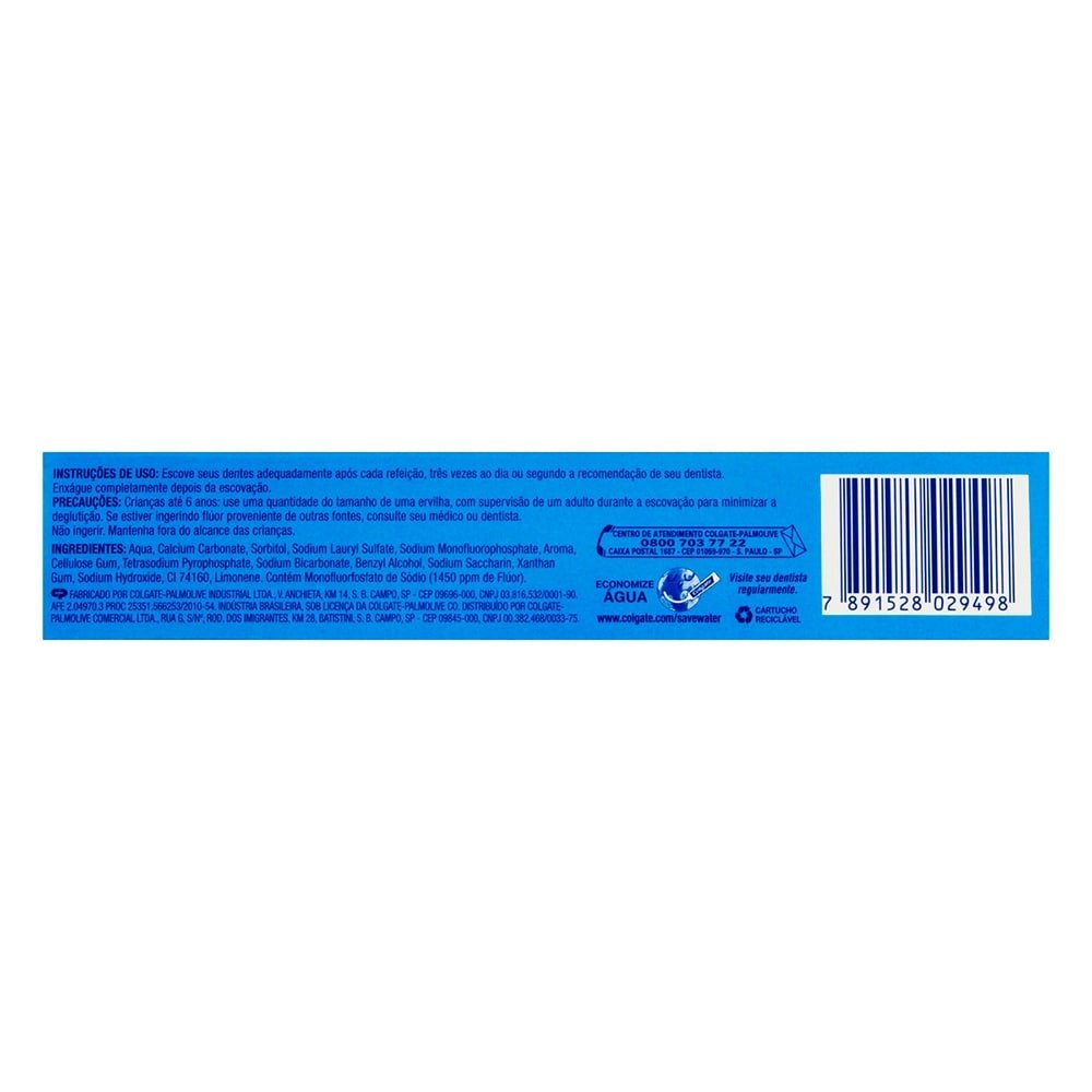 Creme Dental Sorriso Tripla Limpeza Completa 70g Embalagem com 12 Unidades