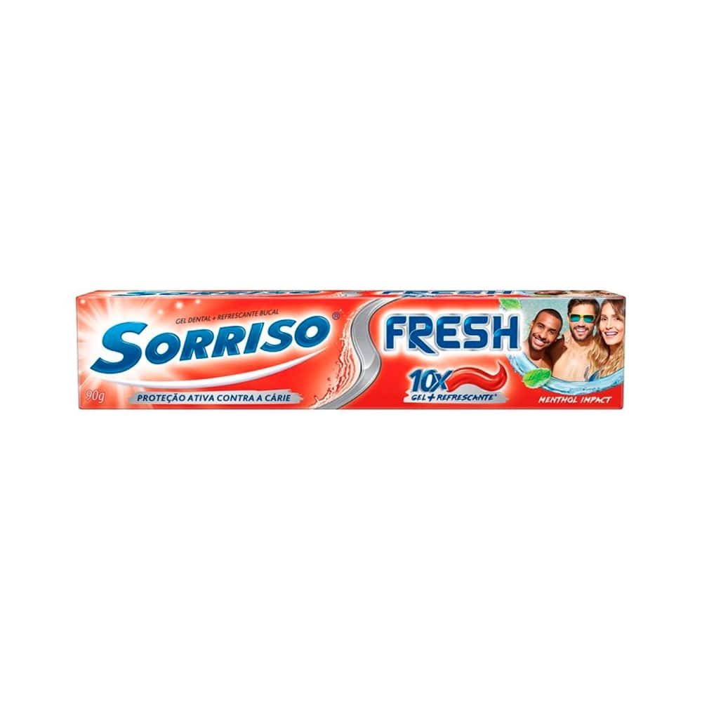 Creme Dental Sorriso Fresh Menthol Impact 90g Embalagem com 12 Unidades