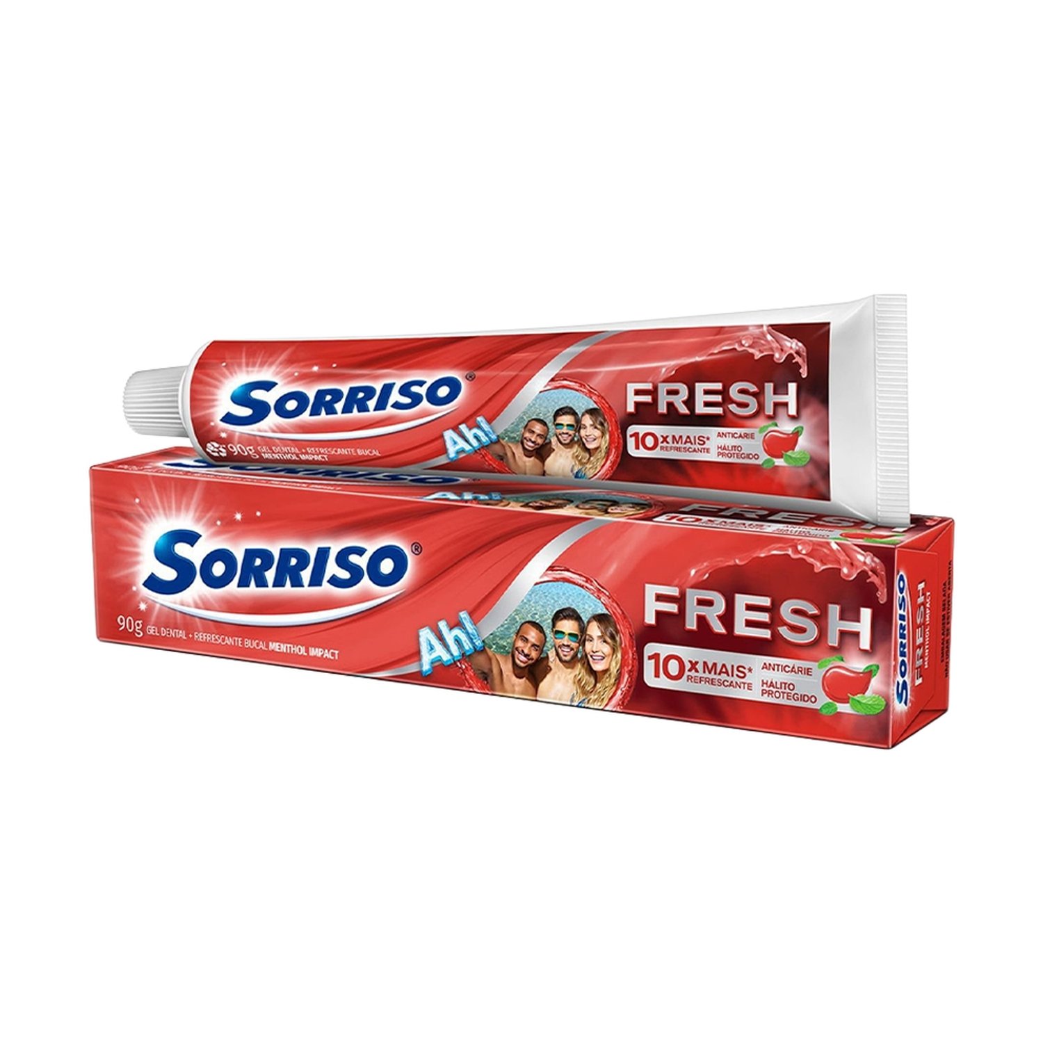 Creme Dental Sorriso Fresh Menthol Impact 90g - Embalagem com 12 Unidades