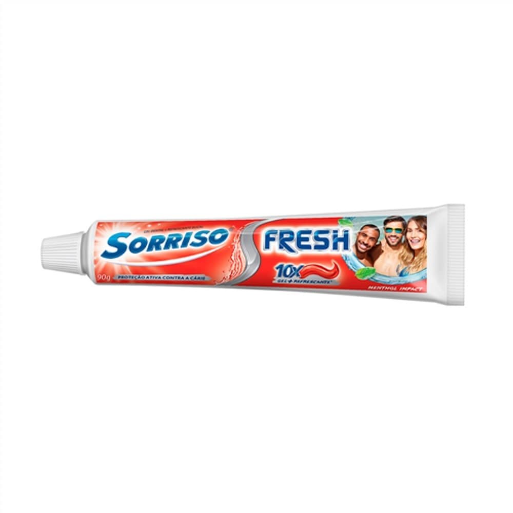 Creme Dental Sorriso Fresh Menthol Impact 90g Embalagem com 12 Unidades