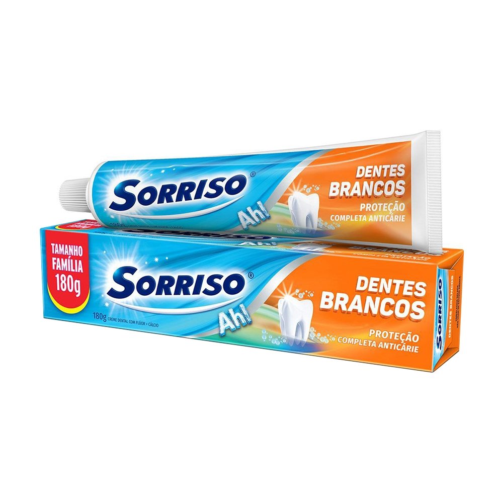 Creme Dental Sorriso Dentes Brancos 180g Embalagem com 12 Unidades