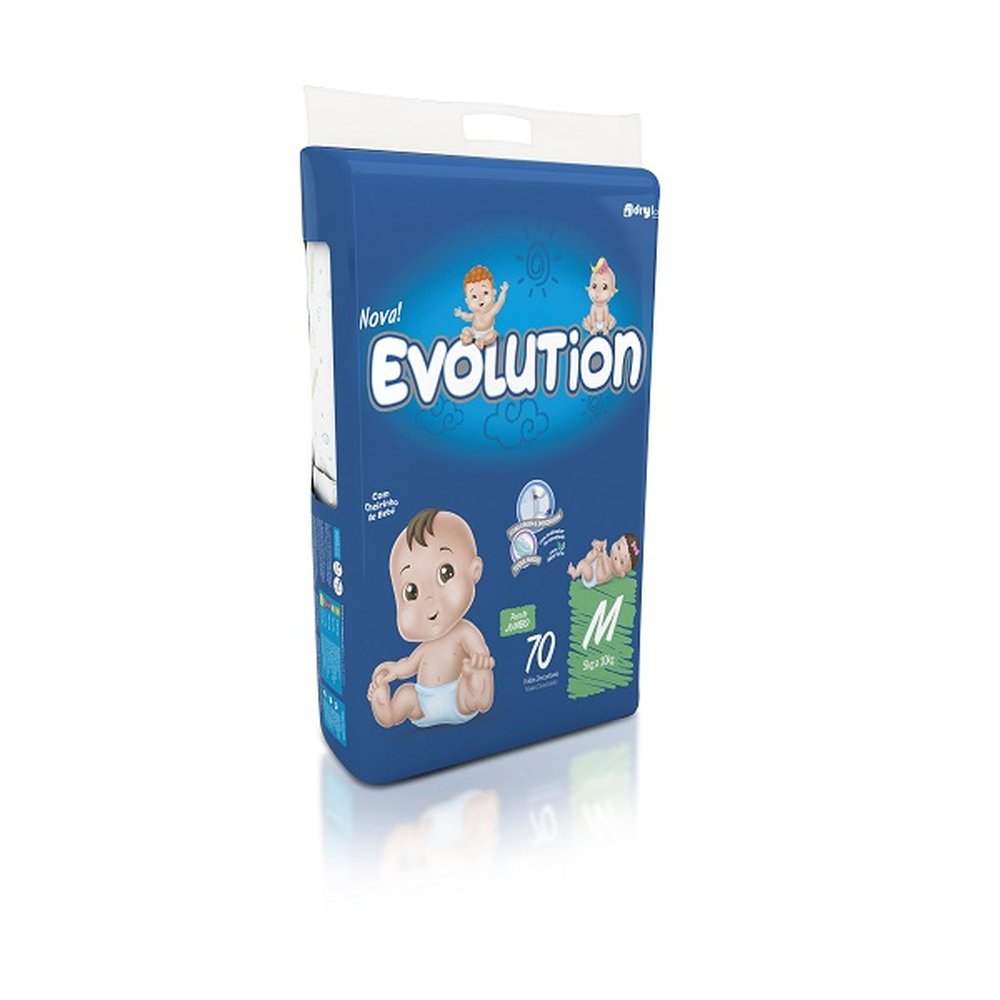 Fralda Evolution Jumbo Tamanho M com 70 Unidades