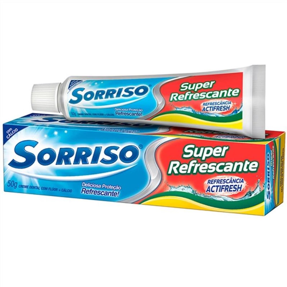 Creme Dental Sorriso Super Refrescante 50g Embalagem com 12 Unidades