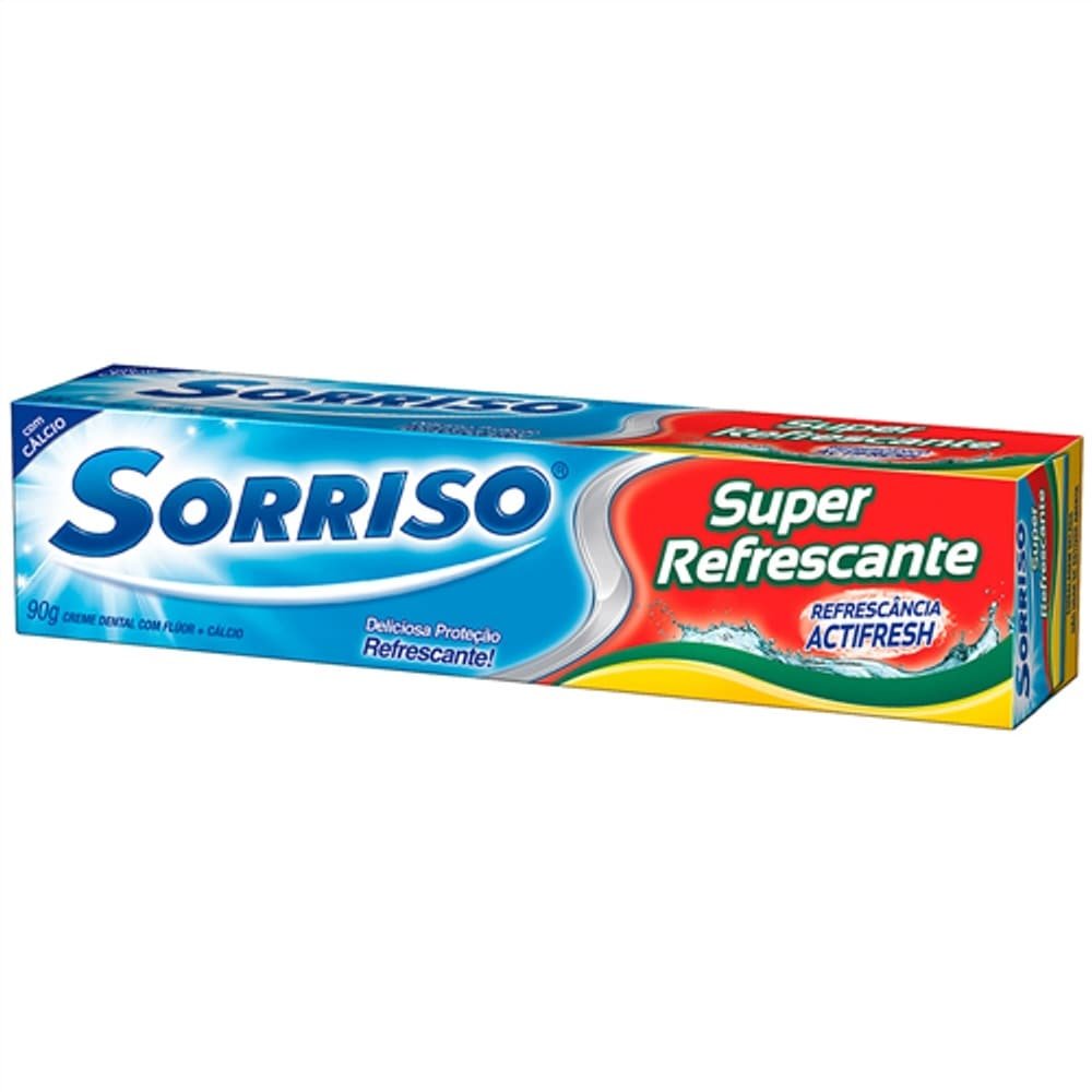 Creme Dental Sorriso Super Refrescante 90g Embalagem com 12 Unidades