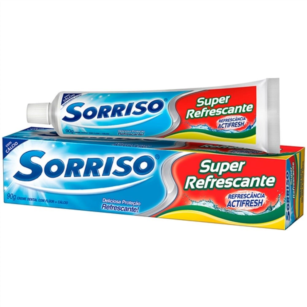 Creme Dental Sorriso Super Refrescante 90g Embalagem com 12 Unidades