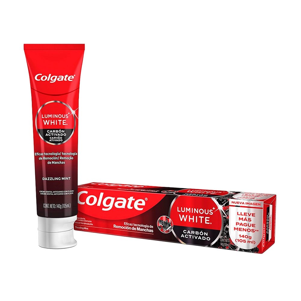Creme Dental Colgate Luminous White Carvão Ativado 140g