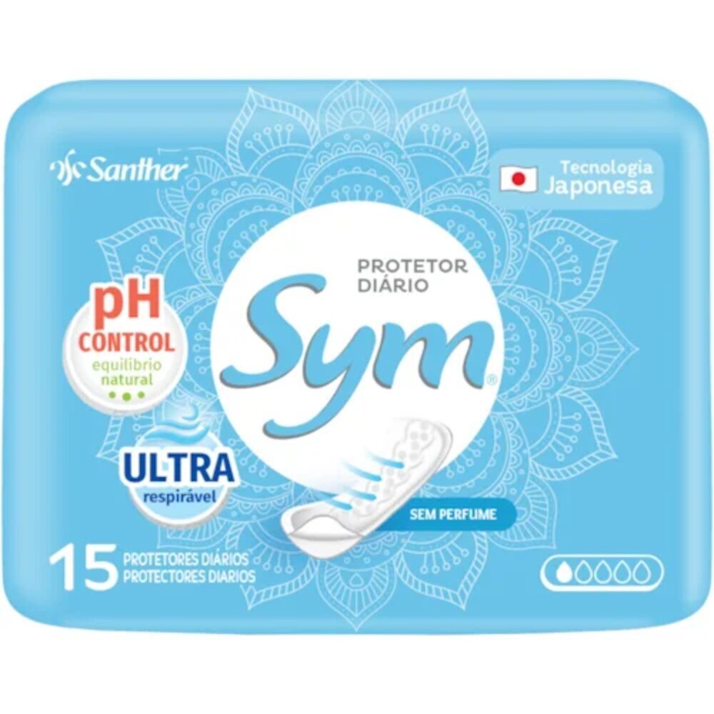 Protetor Diario Sym Sem Perfume 15 Unidades