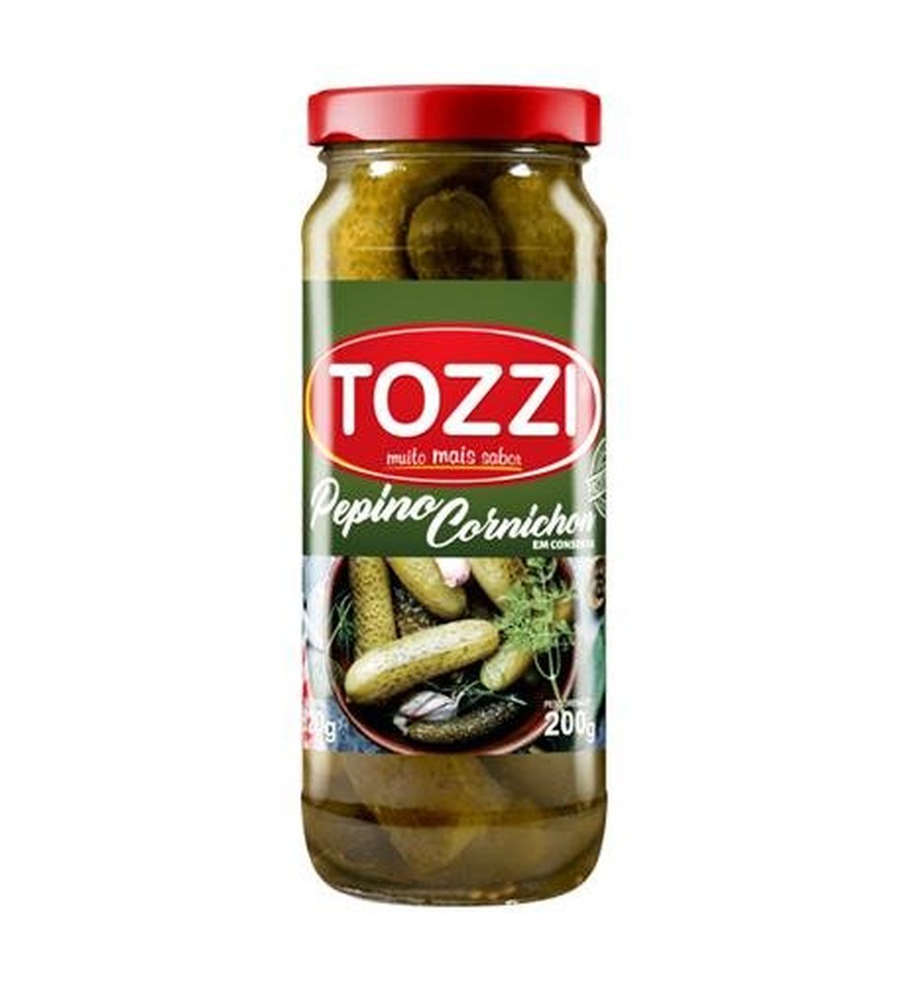 Pepino Em Conserva,Pote 200 G Tozzi Caixa 12x1 | Martins Atacado
