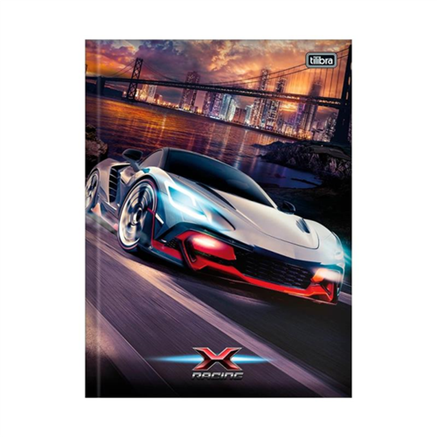 Caderno Brochura Universitário Capa Dura X-Racing 80 Folhas