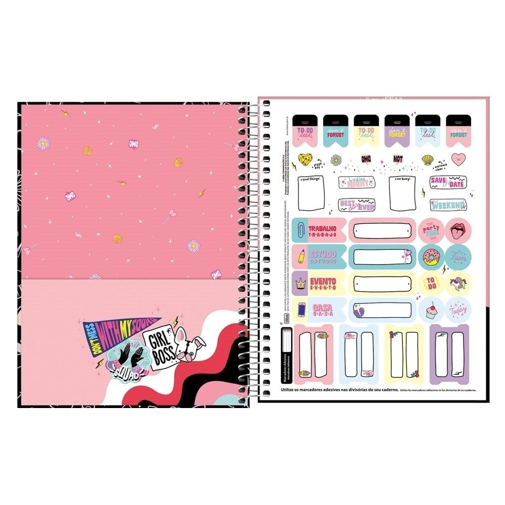 Caderno Espiral Colegial Capa Dura 10 Matéria Capricho 160fl Tilibra