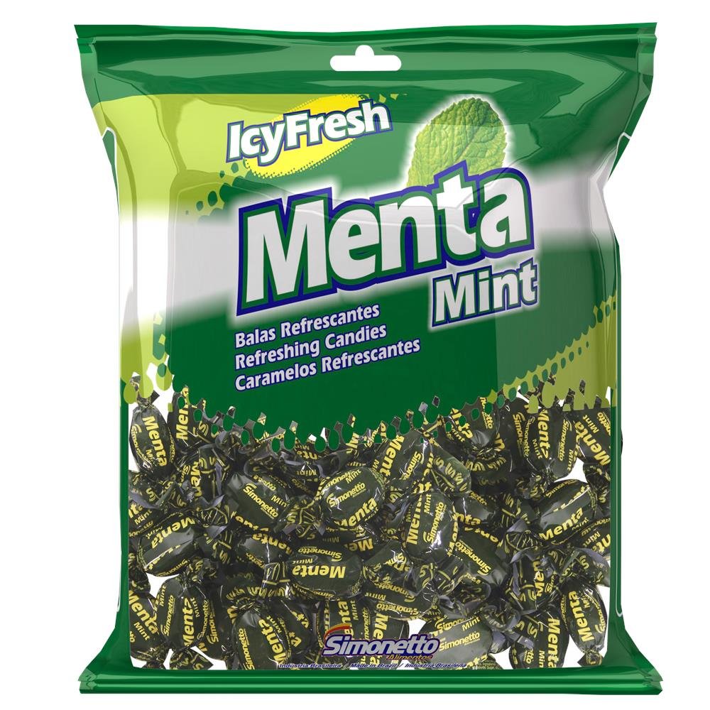 Bala Menta Dura 200g - Caixa Com 36 Pacotes