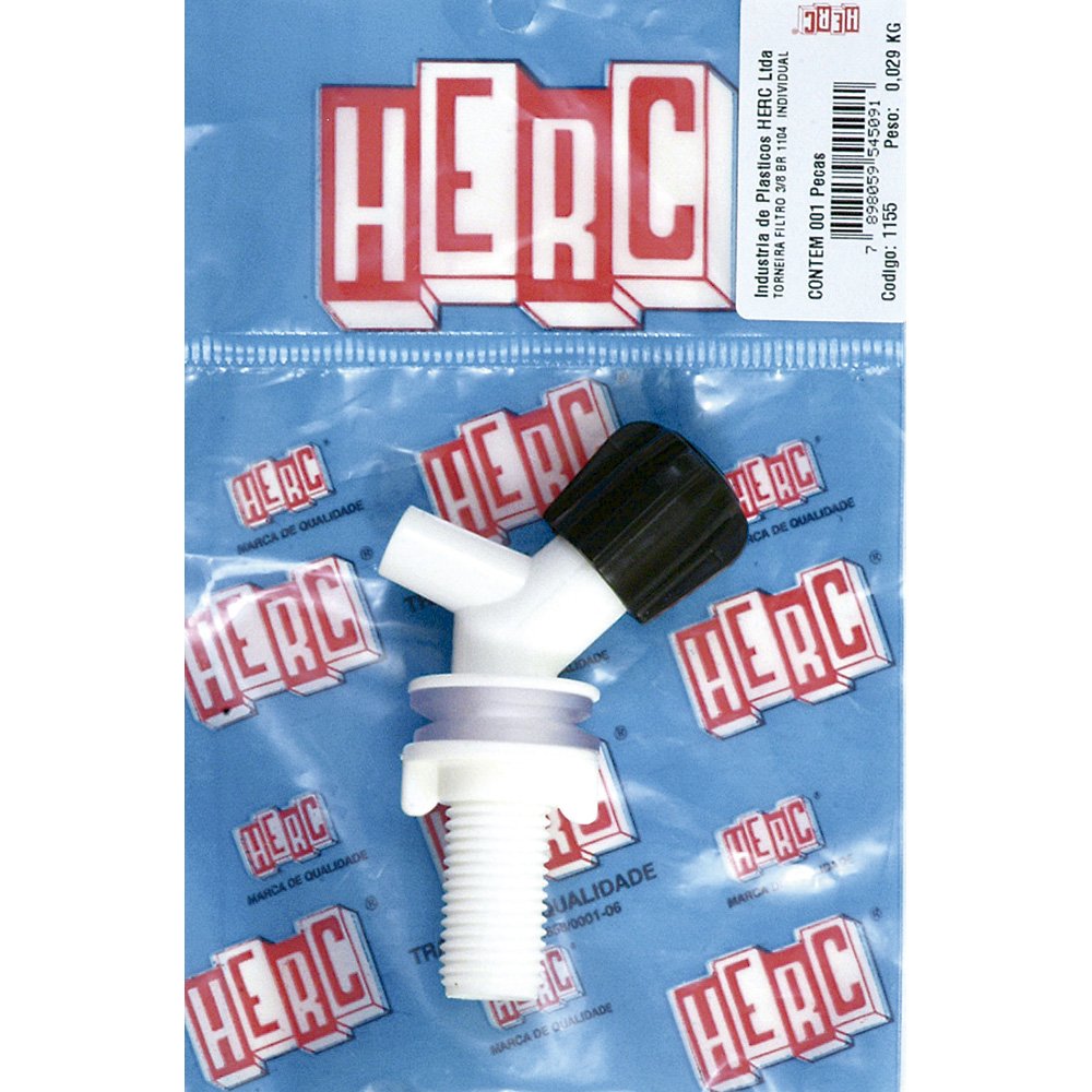 Torneira para Filtro Herc 1104 5/8 Branca SM - Embalagem com 12 Unidades