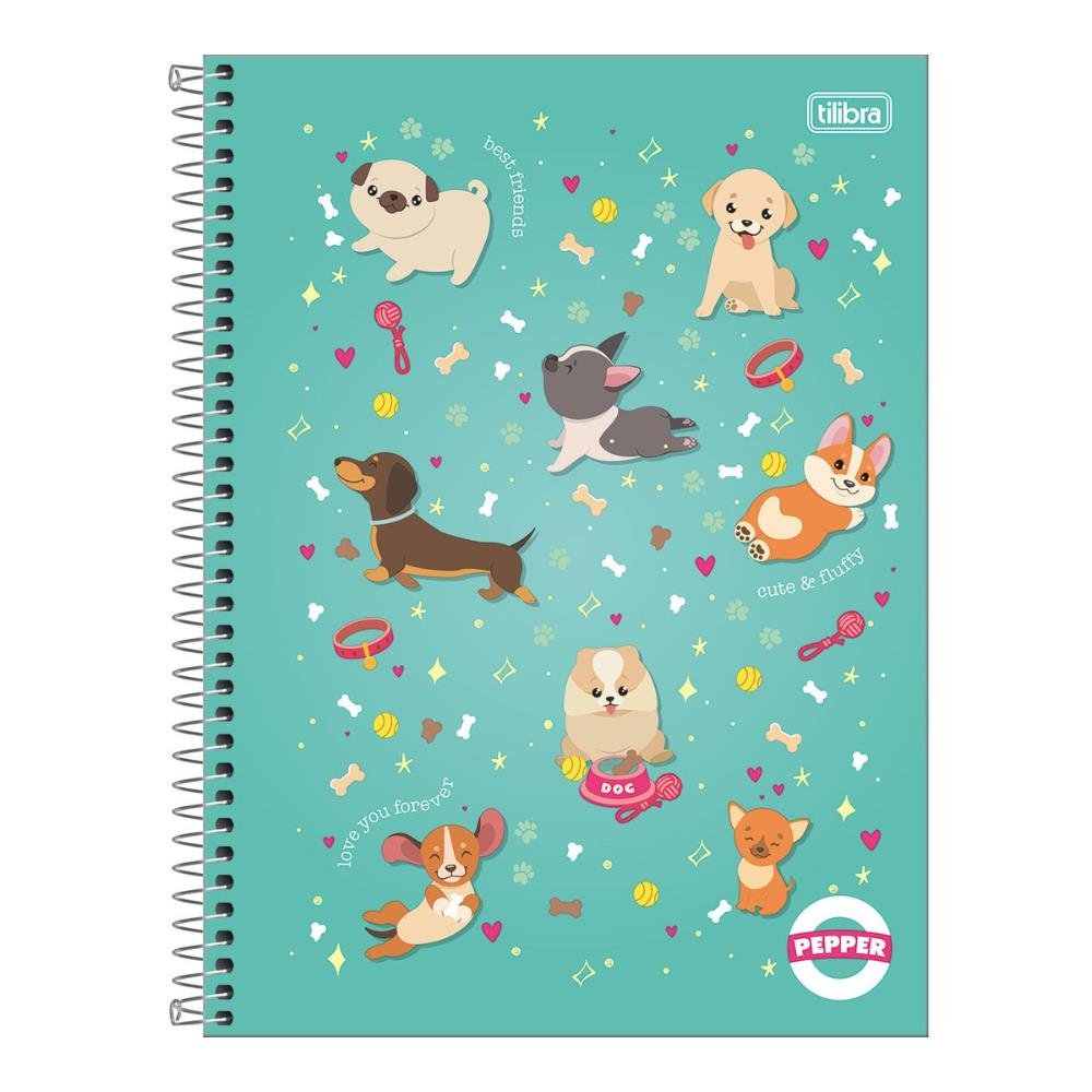 Caderno Universitário 12 Matérias Pepper Feminino 192 Folhas Tilibra Sortido