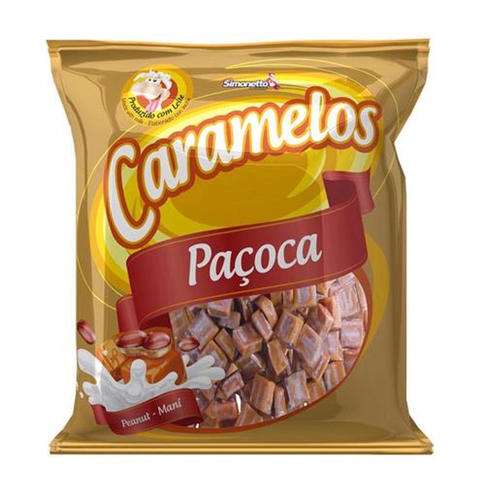 Caramelo Paçoca 500g - Caixa Com 18 Pacotes
