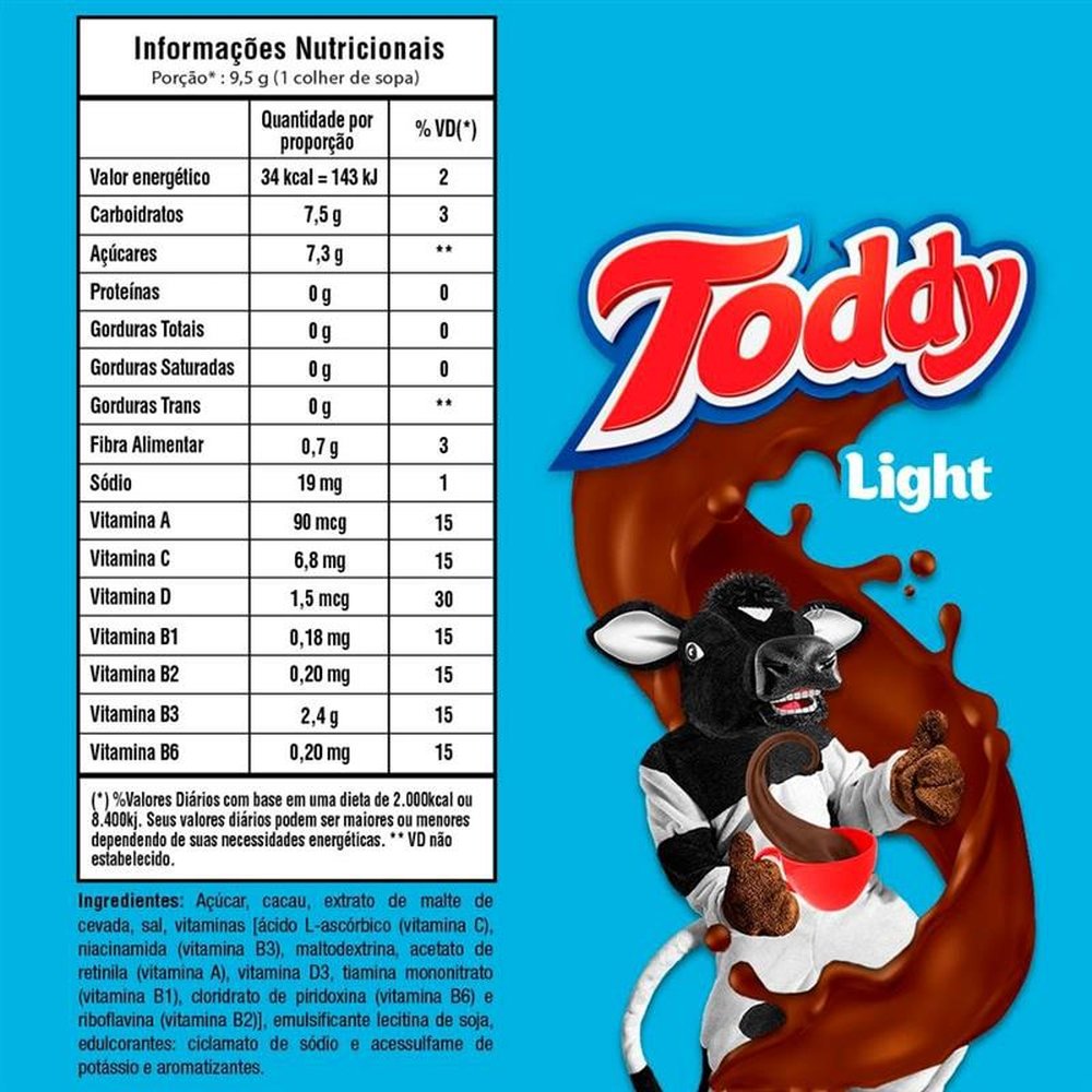 Achocolatado em Pó Toddy Light 380g