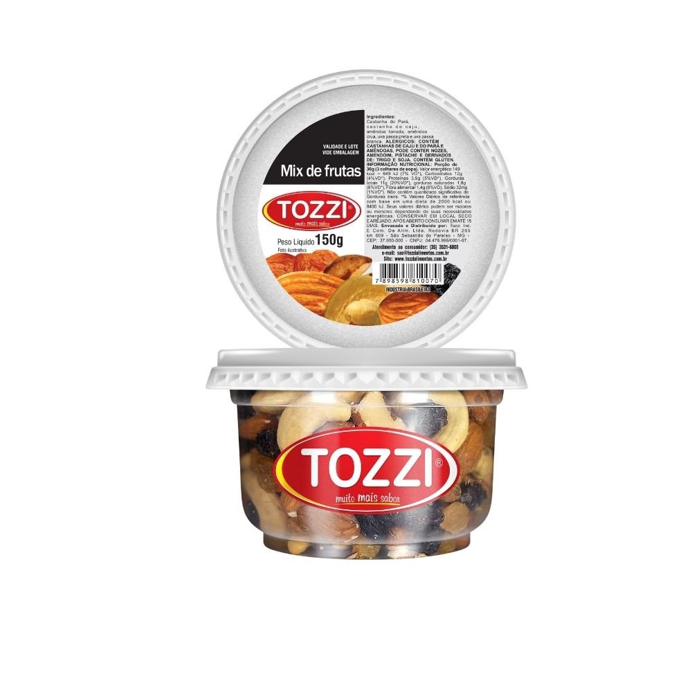 Mix De Frutas, Pet 150 G Tozzi Caixa 12x1