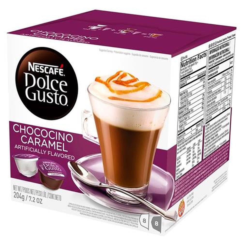 Cápsulas de Café Dolce Gusto Chococino Caramel - Embalagem com 16 Unidades