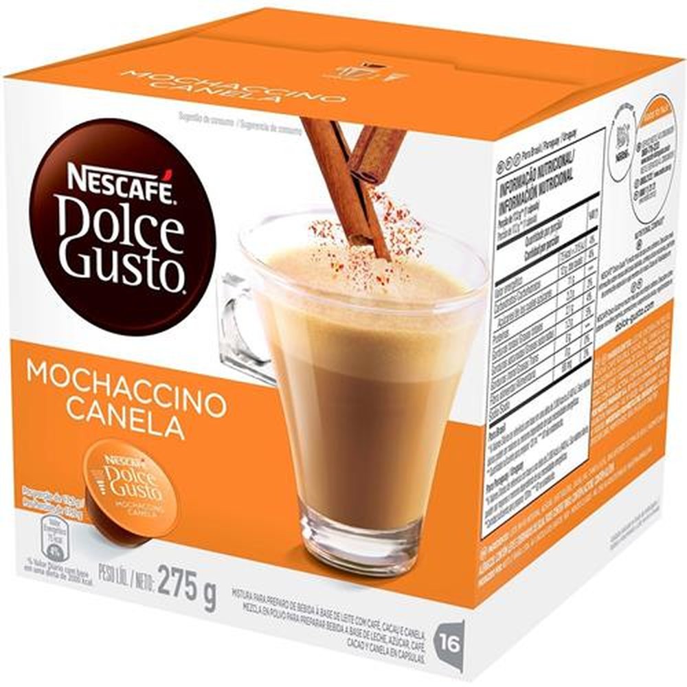 Cápsulas de Café Dolce Gusto Mochaccino Canela - Embalagem com 16 Unidades
