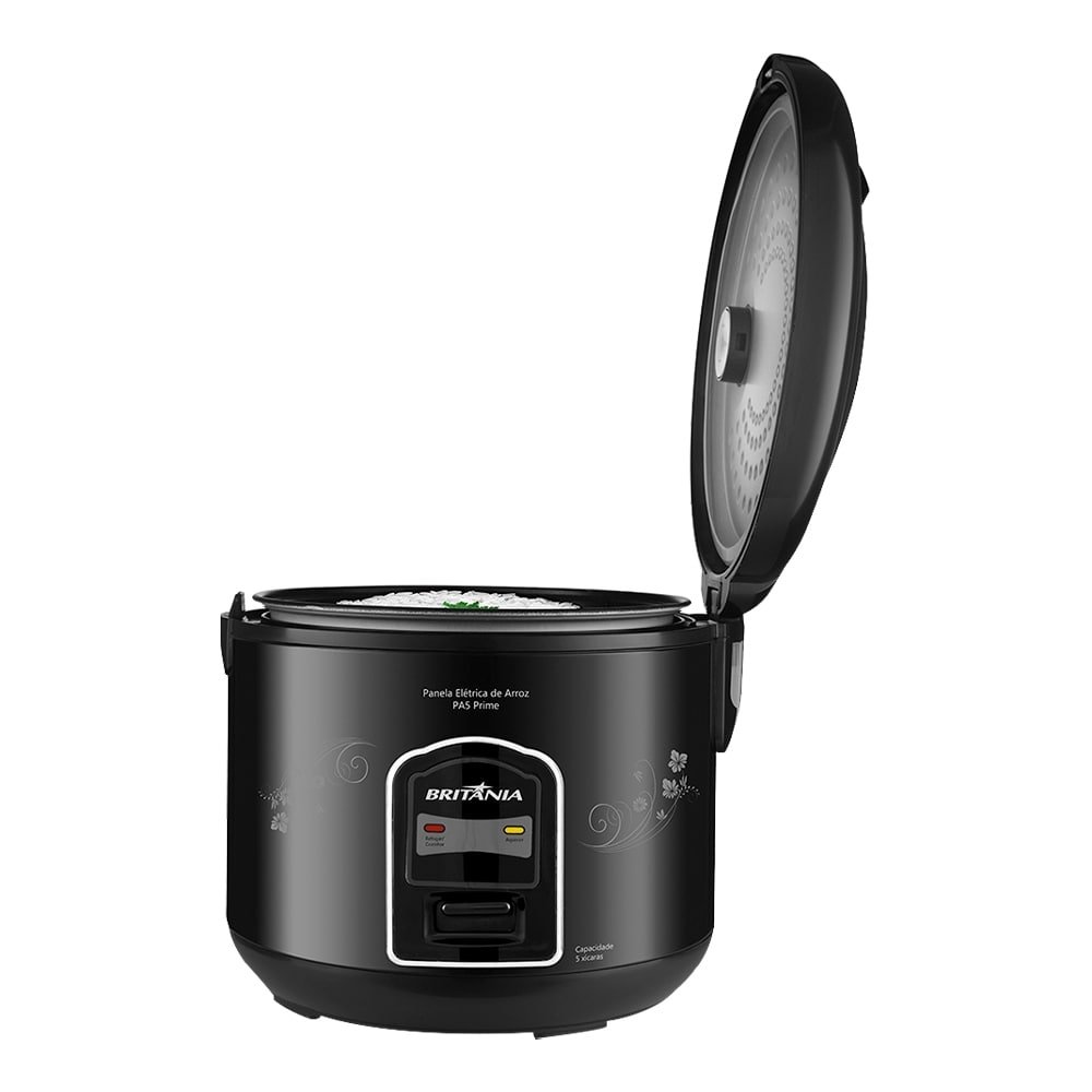 Panela Elétrica de Arroz Britânia PA5 Prime - 5 Xícaras, Preta, 110V