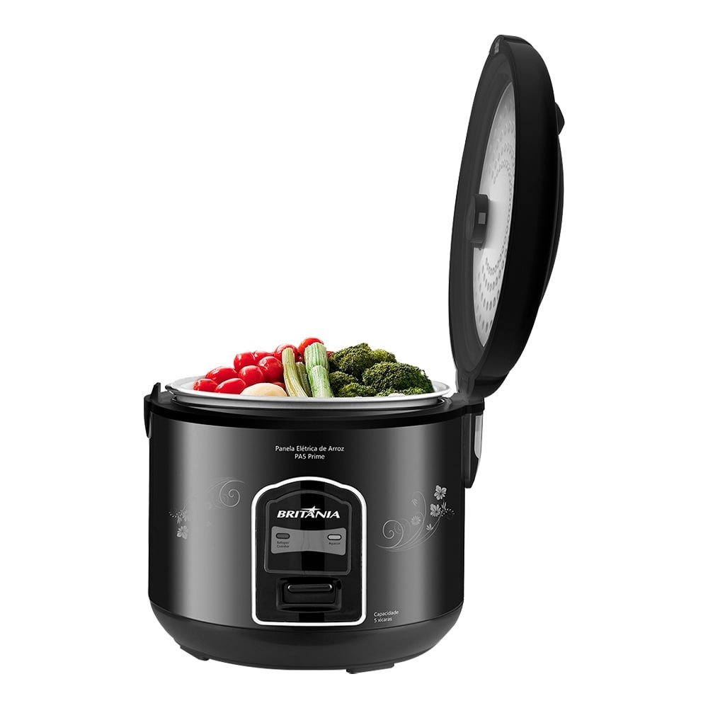Panela Elétrica de Arroz Britânia PA5 Prime - 5 Xícaras, Preta, 110V