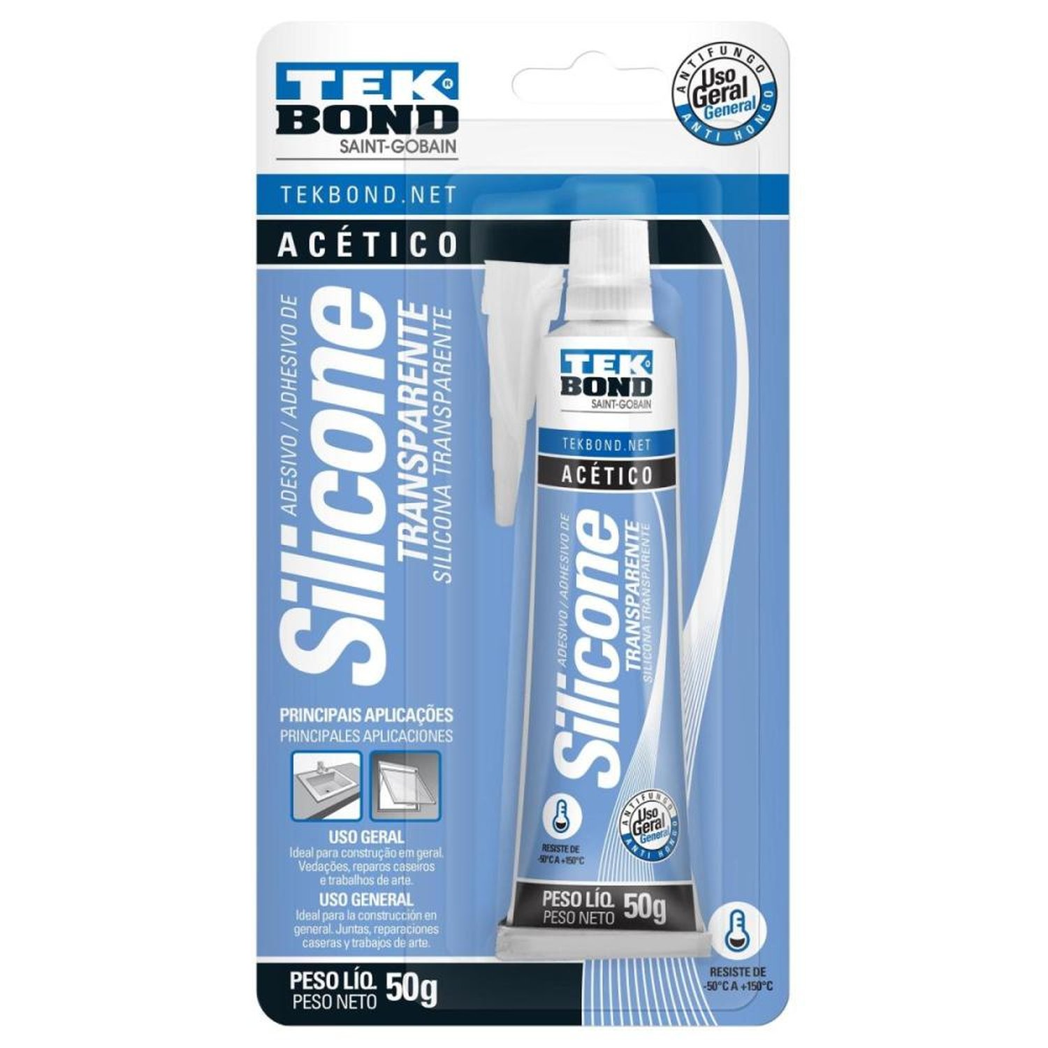 Silicone Acético 50g Transparente Tekbond