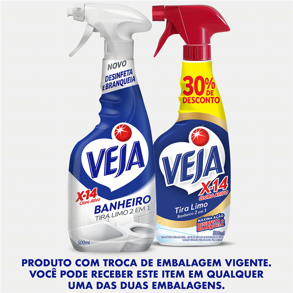 Veja Banheiro X14 Tira Limo Gatilho 500ML 30%Off-Unidade/1