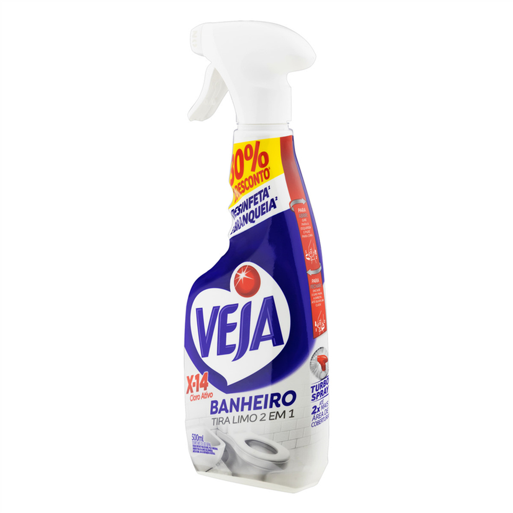 Veja Banheiro X14 Tira Limo Gatilho 500ML 30%Off-Unidade/1
