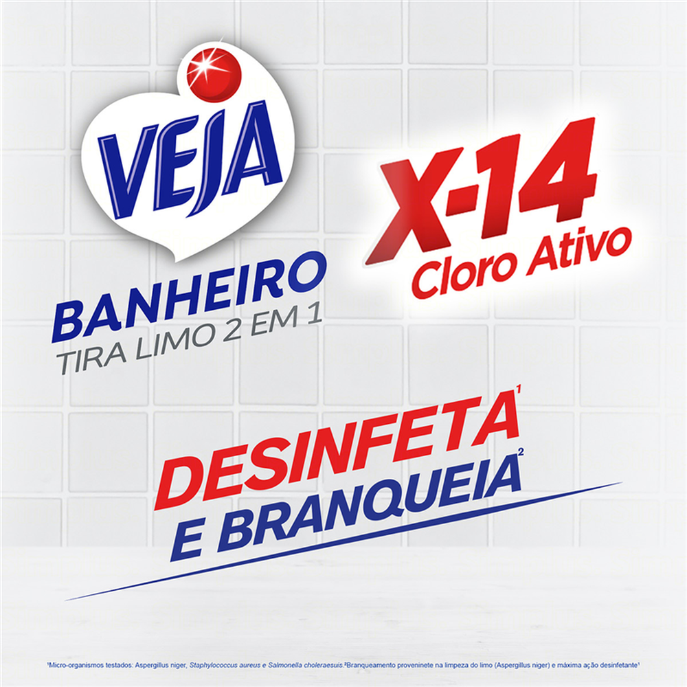 Veja Banheiro X14 Tira Limo Gatilho 500ML 30%Off-Unidade/1