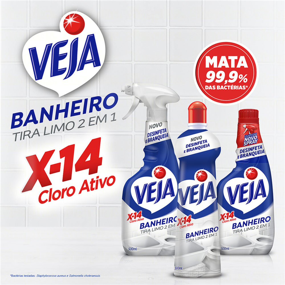 Veja Banheiro X14 Tira Limo Gatilho 500ML 30%Off-Unidade/1