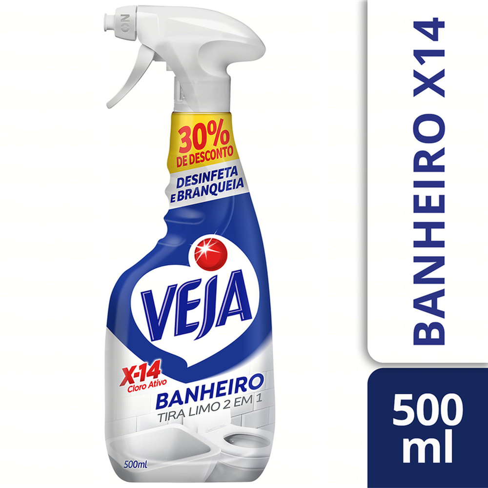 Veja Banheiro X14 Tira Limo Gatilho 500ML 30%Off-Unidade/1