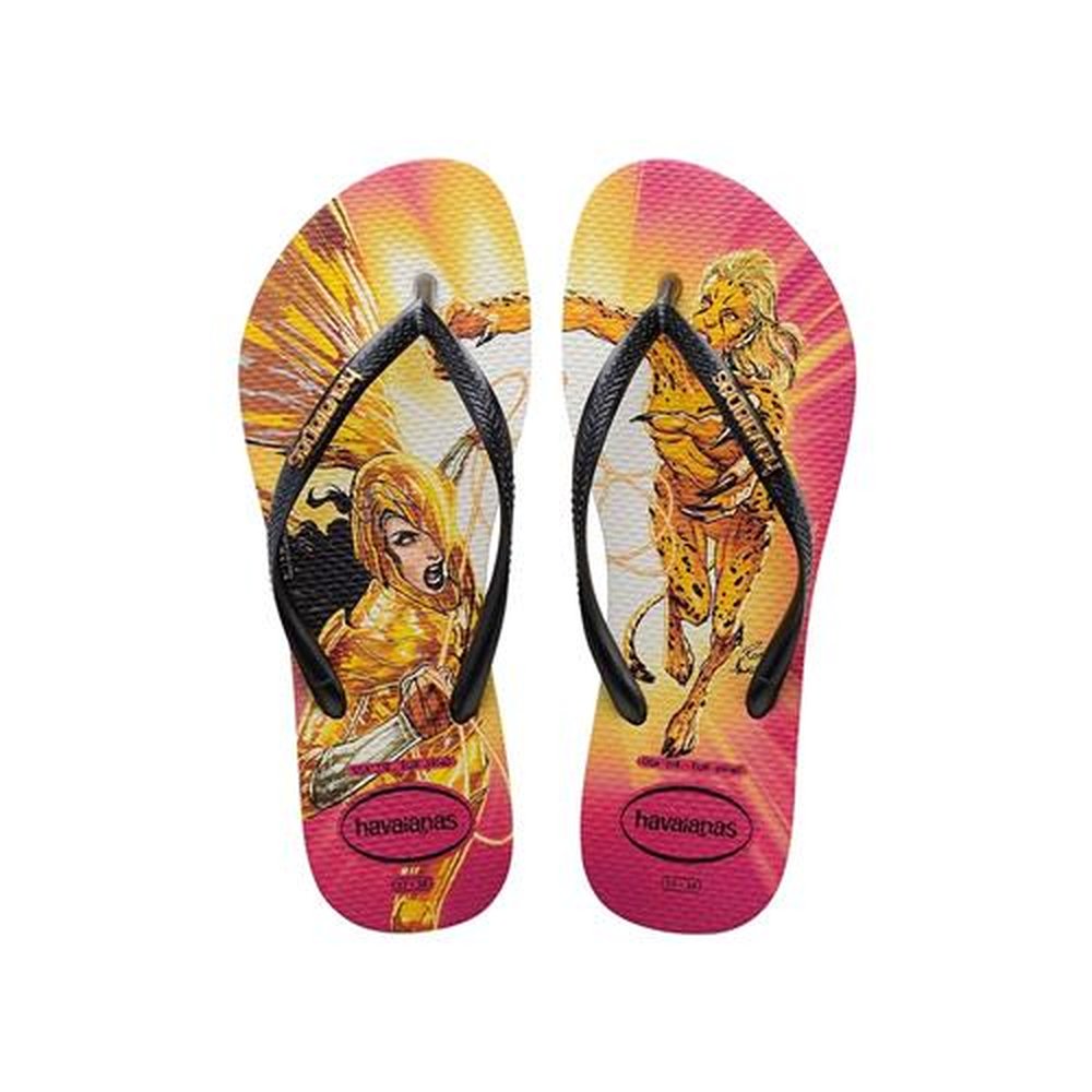 Havaianas Slim Heroínas Bege Palha/ Cinza Dark Metálico 37/38