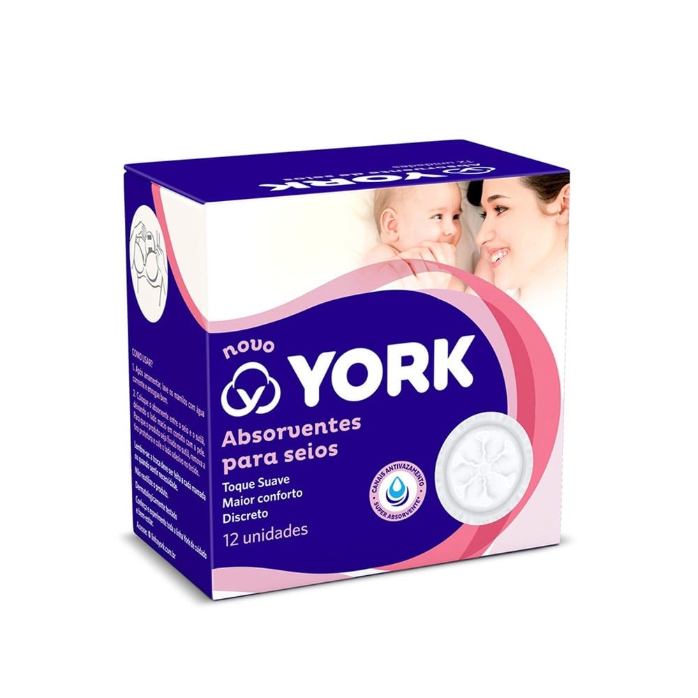 Absorvente Seios York Com 12