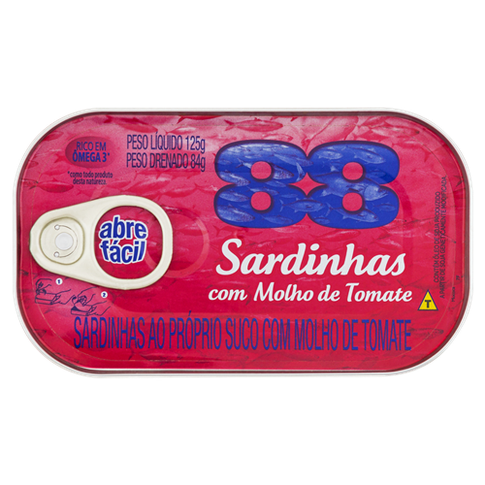88 Sardinhas Ao Molho De Tomate 125G-Un/1