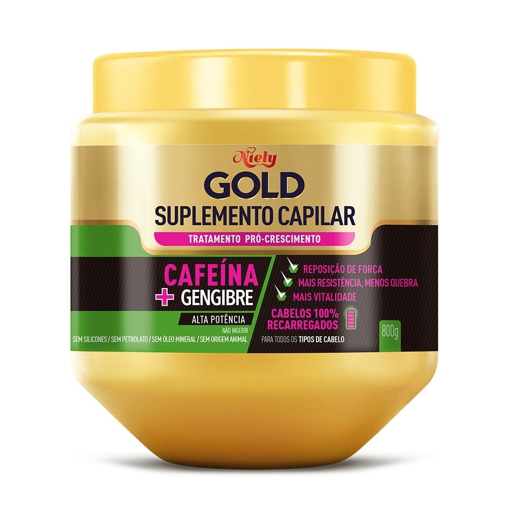 Creme de Tratamento Niely Gold Suplemento Capilar Cafeína 800g