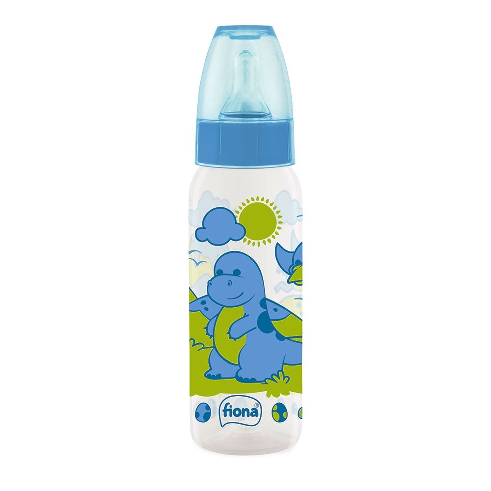 Mamadeira Fiona Desenhos com Bico de Silicone Azul 240ml
