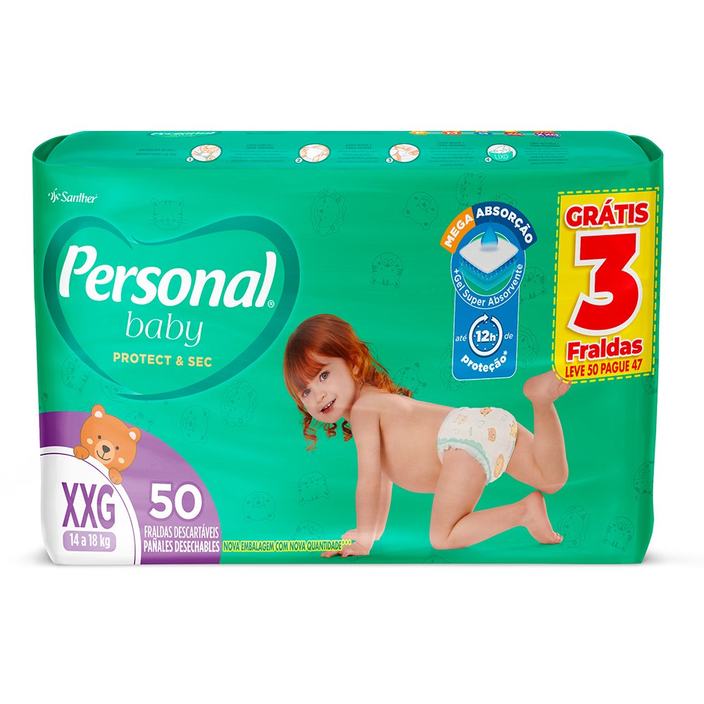 Fralda Personal Hiper Xxg 50 Unidades