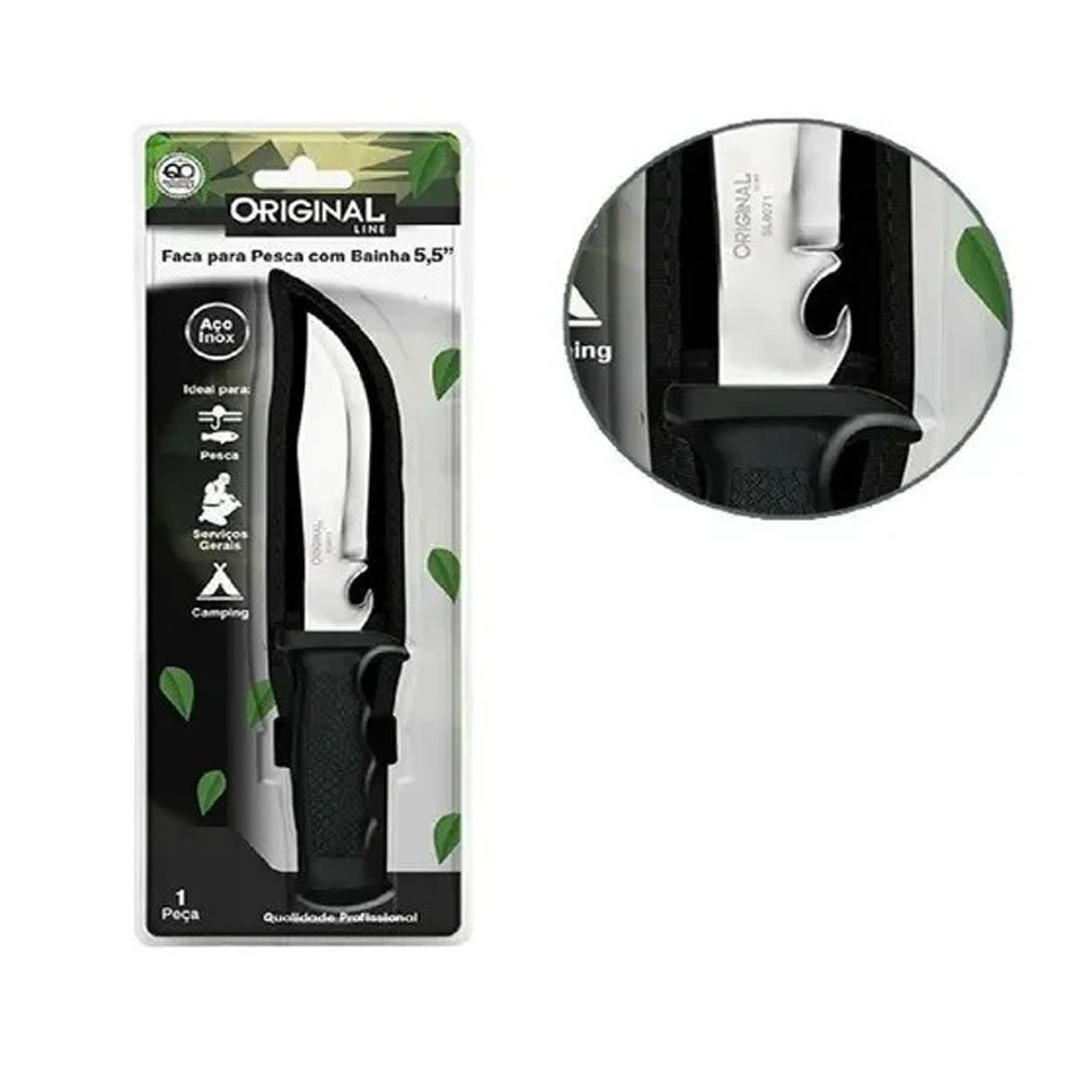 Faca Para Pesca N-5,5 Com Bainha Blister