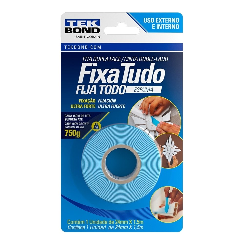 Fita Dupla Face Espuma Tekbond 24mmx1,5m