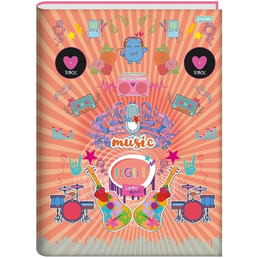 Caderno Jandaia Brochura Capa Dura Universitário 96 Folhas It Girl Sortido