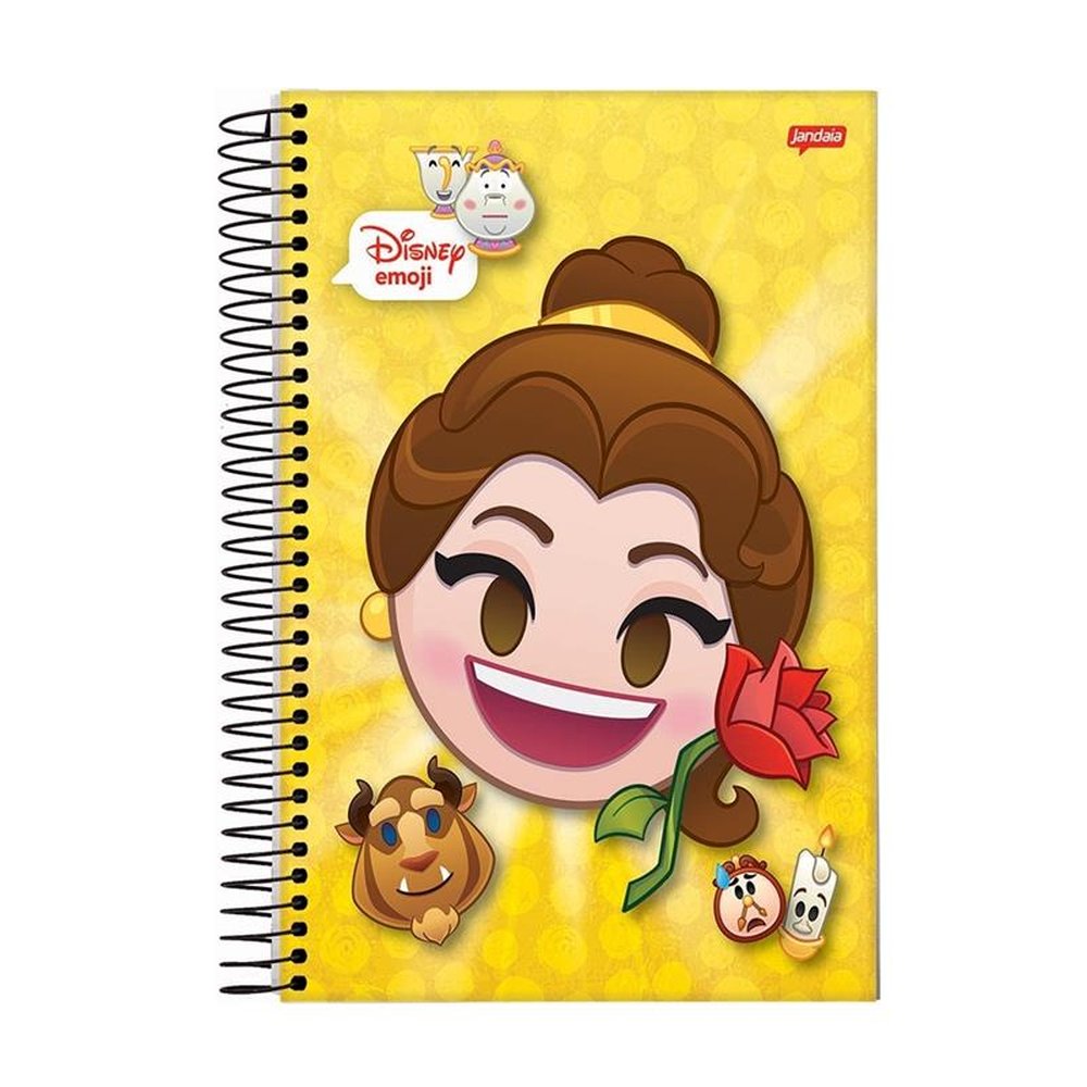 Caderno Espiral Universitário Capa Dura 10m Disney Emoji 200fls Jandáia