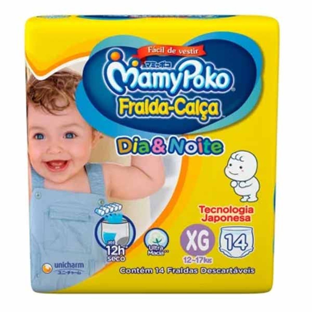 Fralda Calca Dia & Noite Mamypoko Regular XG 14 Unidades