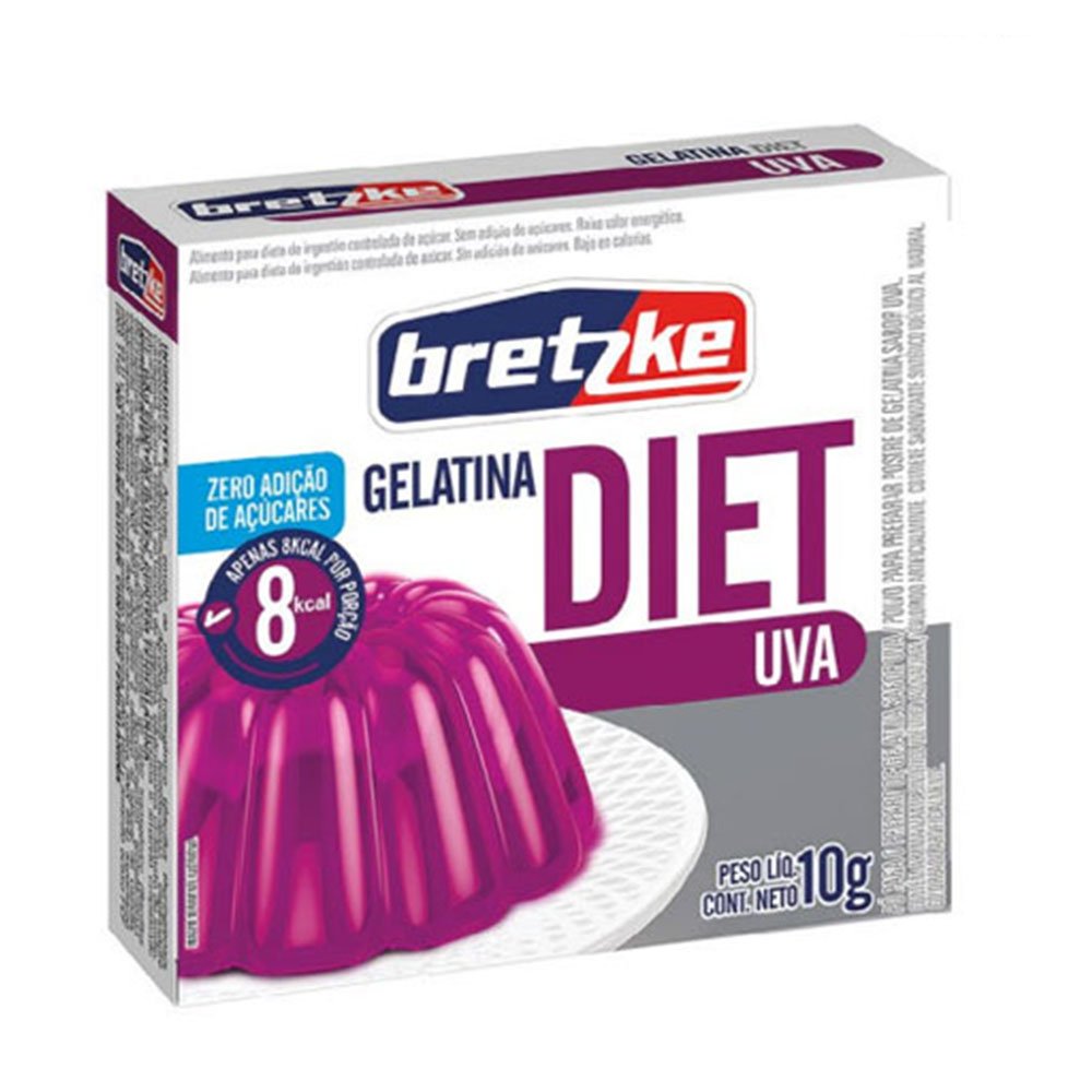 Gelatina Diet Em Pó Bretzke 10g Uva