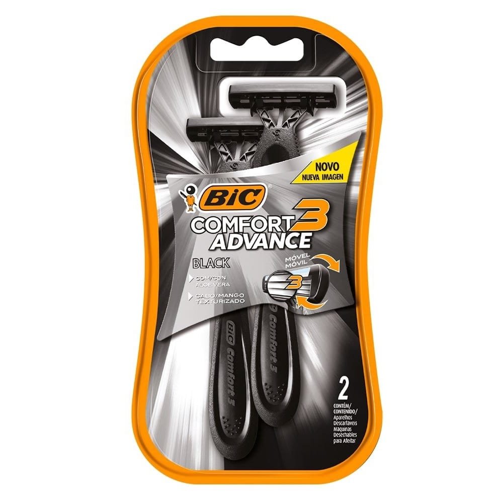 Aparelho Bic Comfort 3 Black Night - 12 Embalagens com 2 Unidades