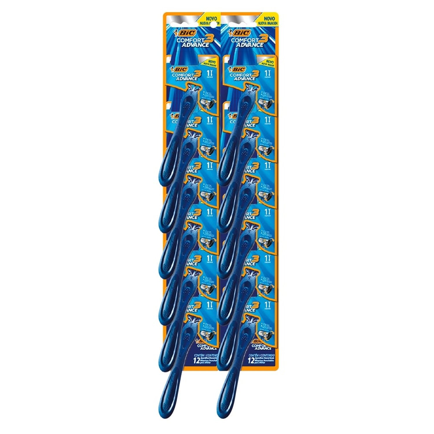 Aparelho Bic Comfort 3 Cabeça Móvel Pele Normal - Embalagem com 12 Unidades