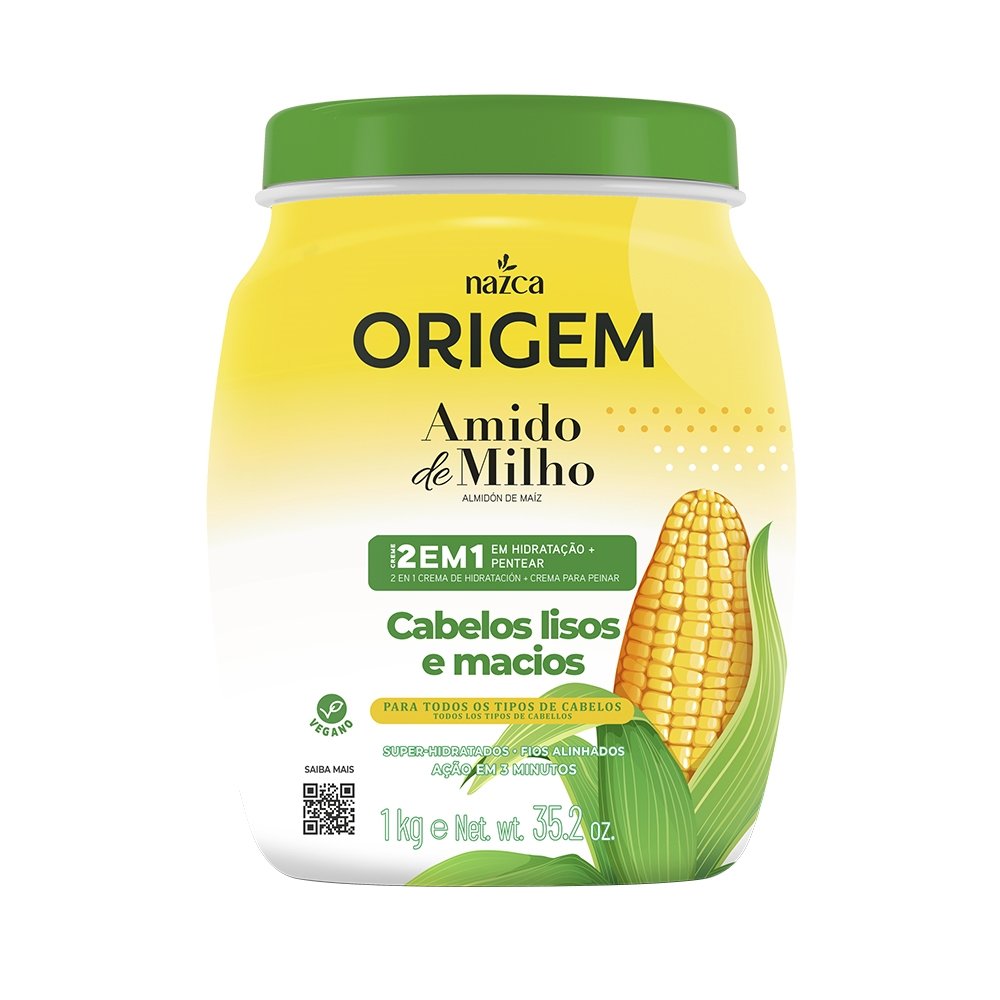 Creme Condicionador Origem Leite de Coco + Amido de Milho Vegano 1Kg