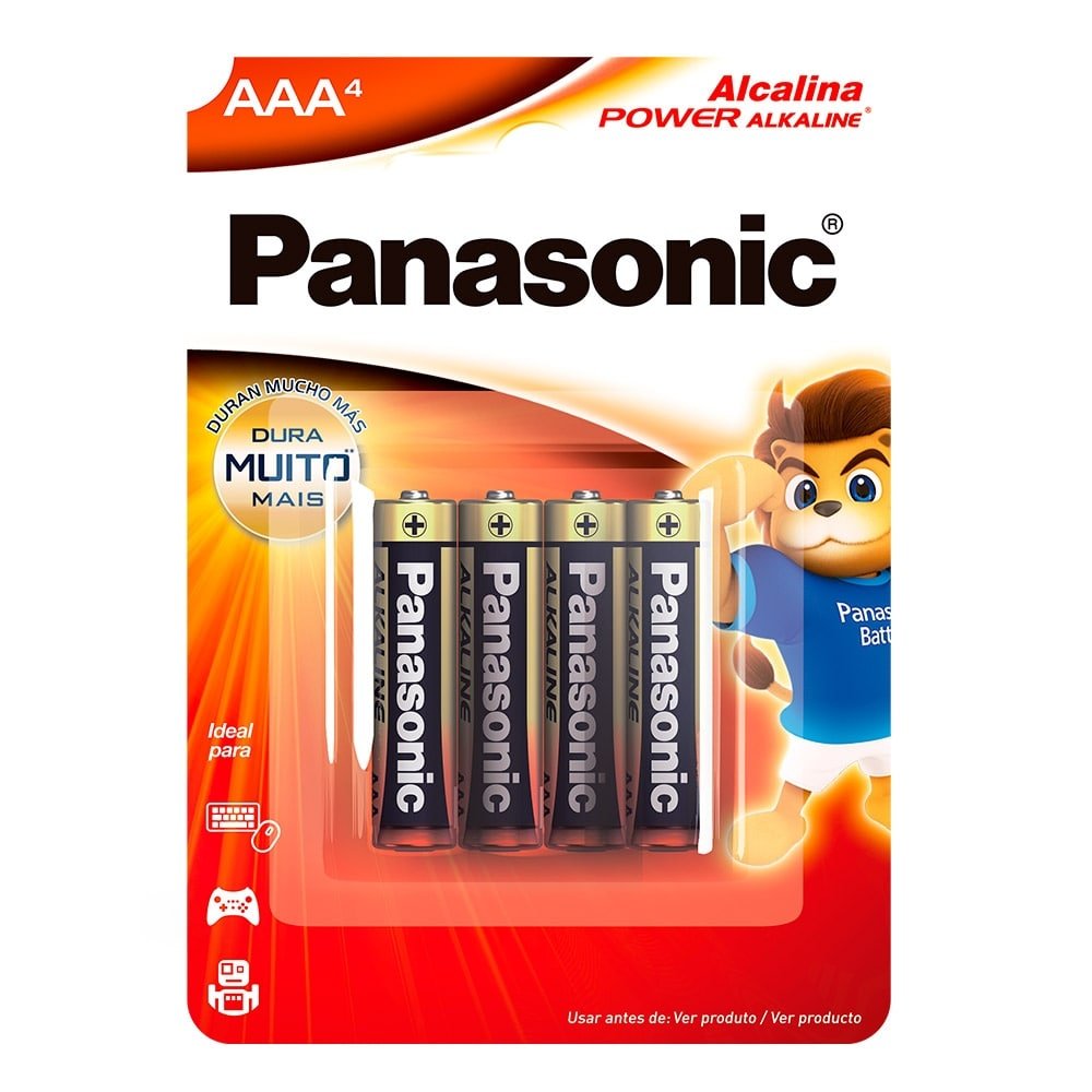 Pilha Panasonic Alcalina Palito AAA LR03xAB/4B 4x1