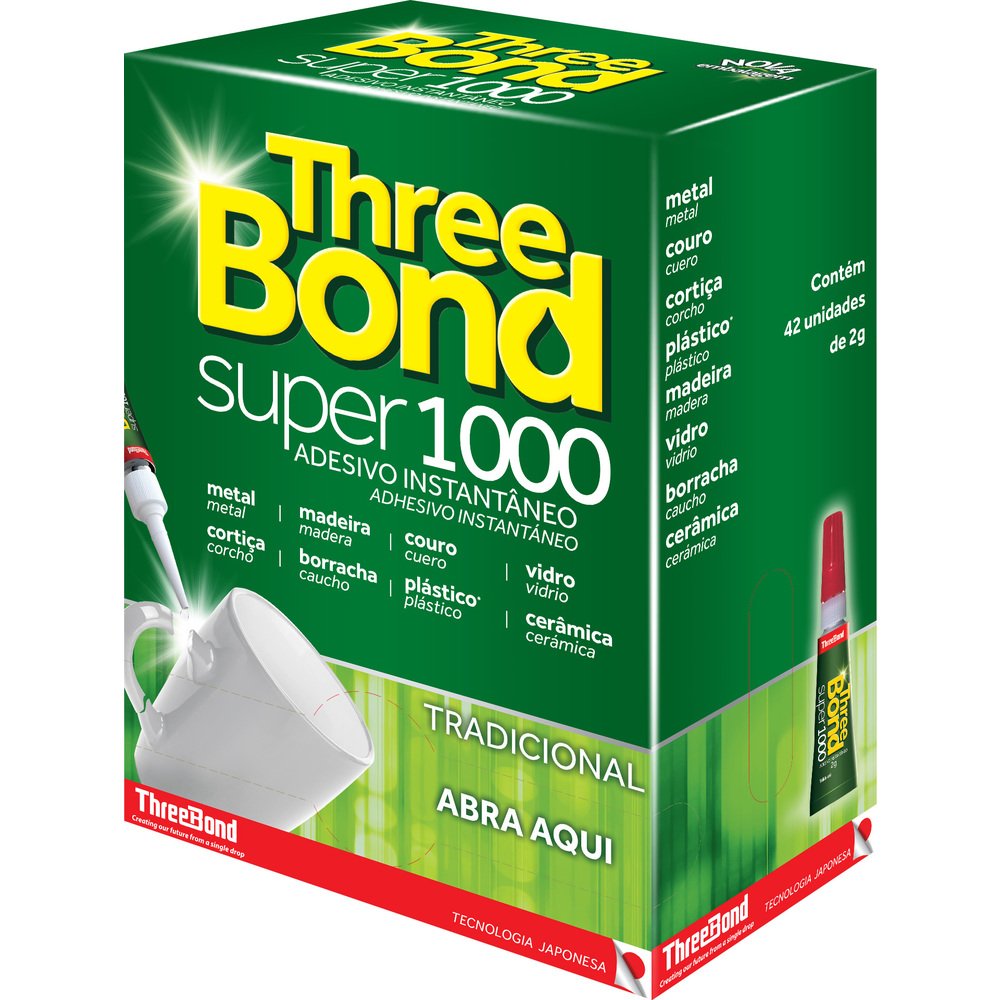 Cola Super Three Bond 1000 2g - Embalagem com 42 Unidades